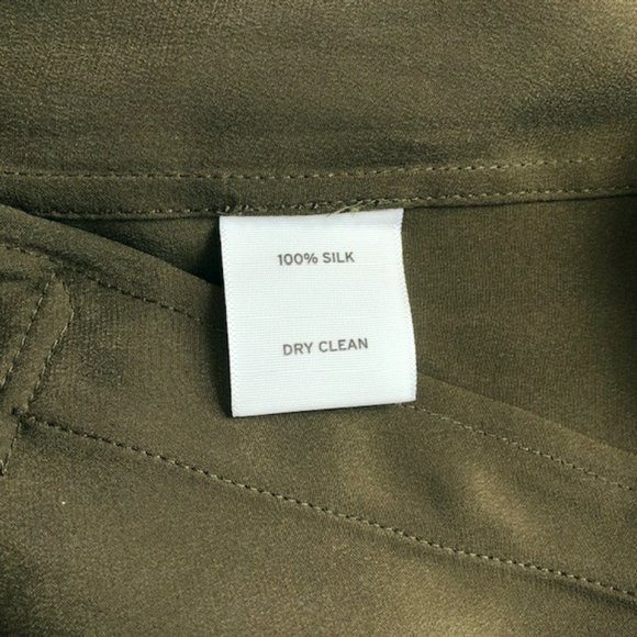 Relative Pi 100% Silk Utility Shirt Jacket in Olive Green | Size L | $395 MSRP - Picture 15 of 15